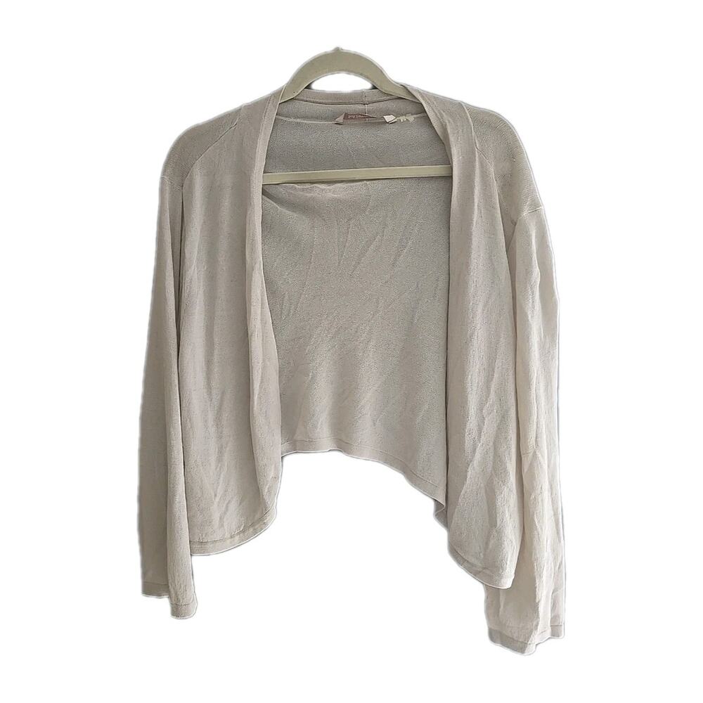 Soft Surroundings Tan Open Front Knit Cropped Cardigan Sweater Womans Size 1X